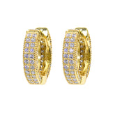 【US 3 Days Delivery】GL Paved VVS Moissanite S925 Silver  Hoop Earing 16K Gold Plated